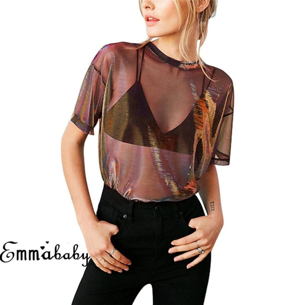 Sheer Top brown gold - Picture 1 of 3